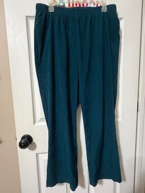 Allison Daley Teal Wide-Leg Elastic Waist Trousers